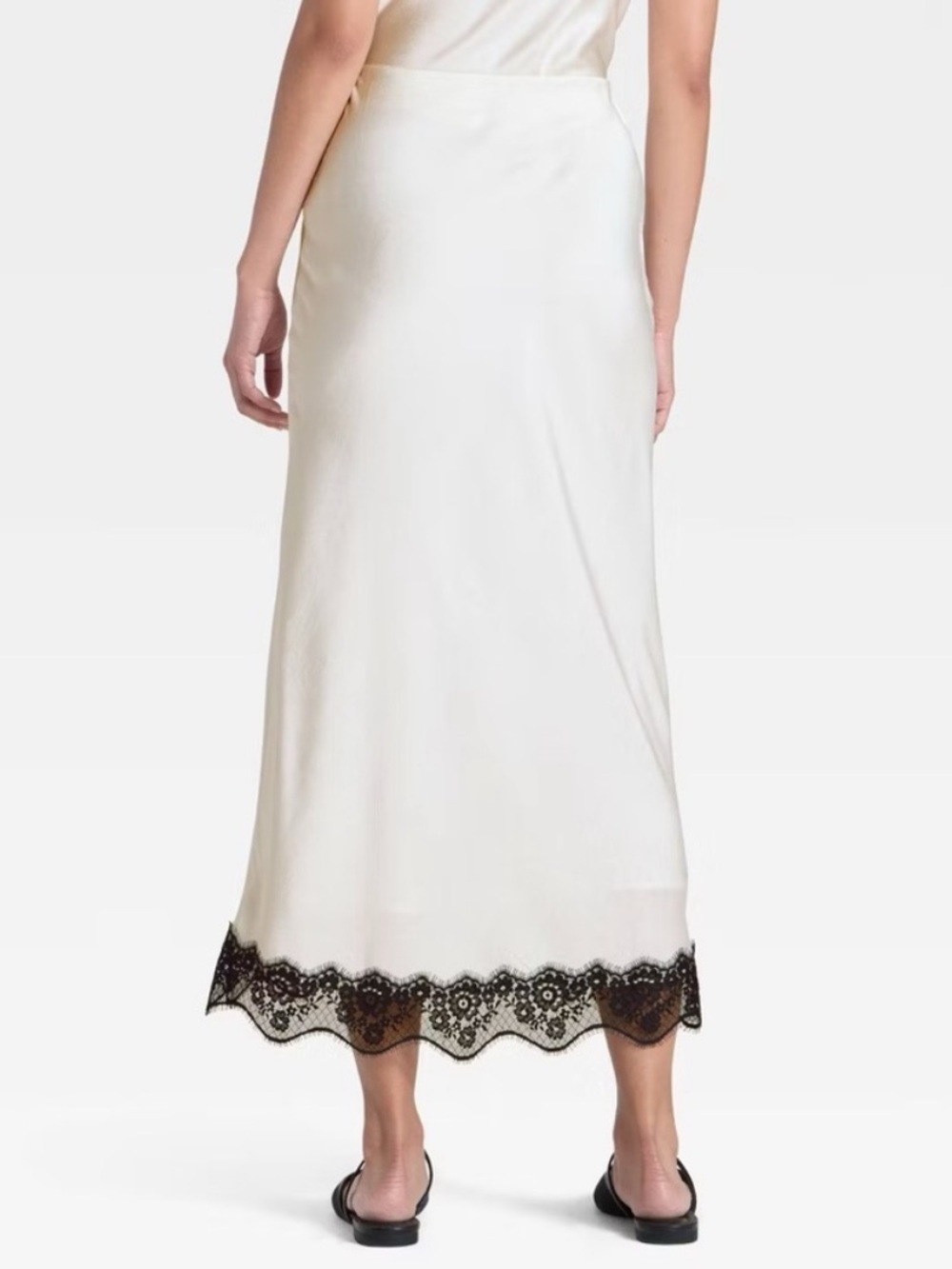 Lace Trim Midi Skirt